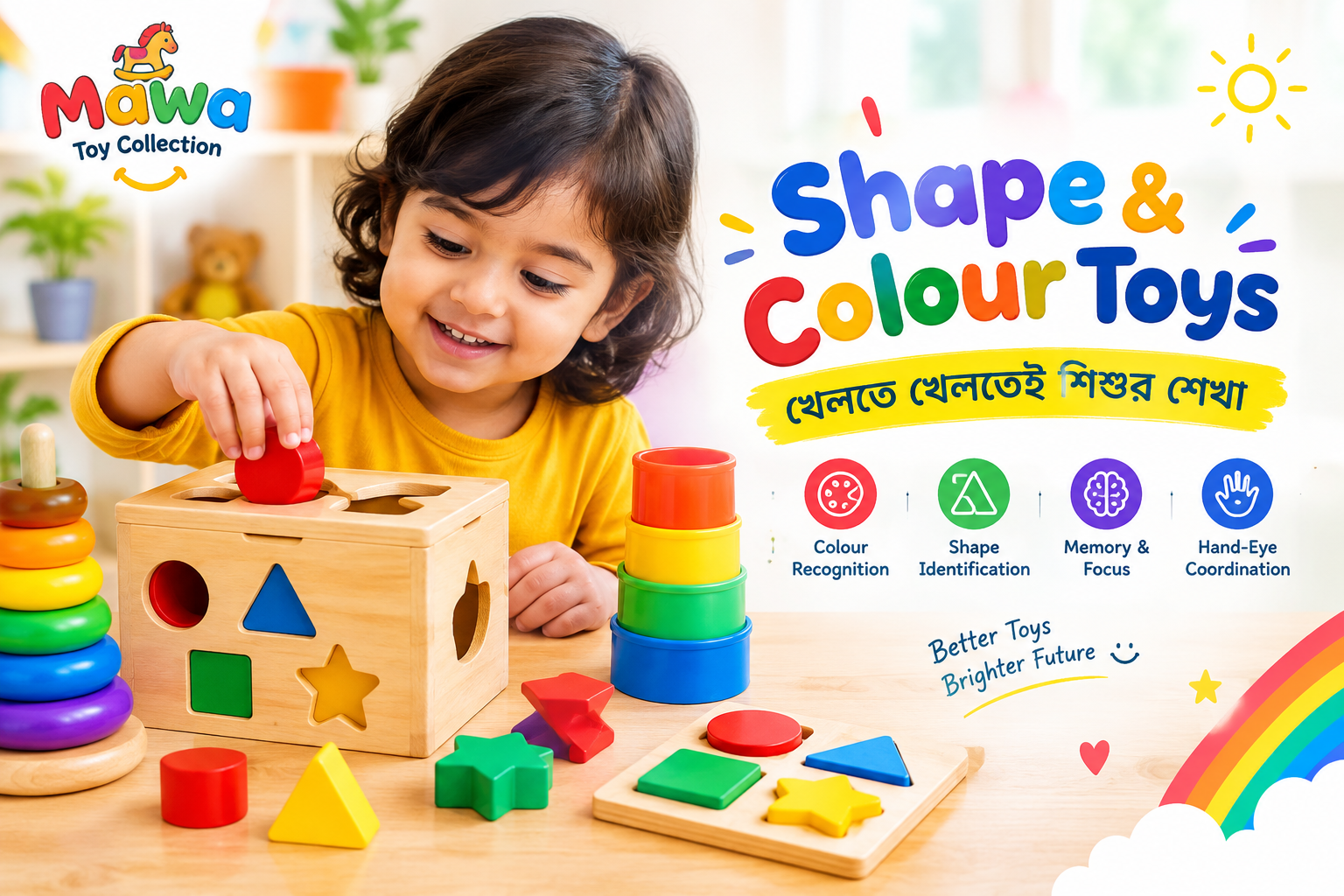 Shape & Colour Toys: খেলতে খেলতেই শিশুর শেখা