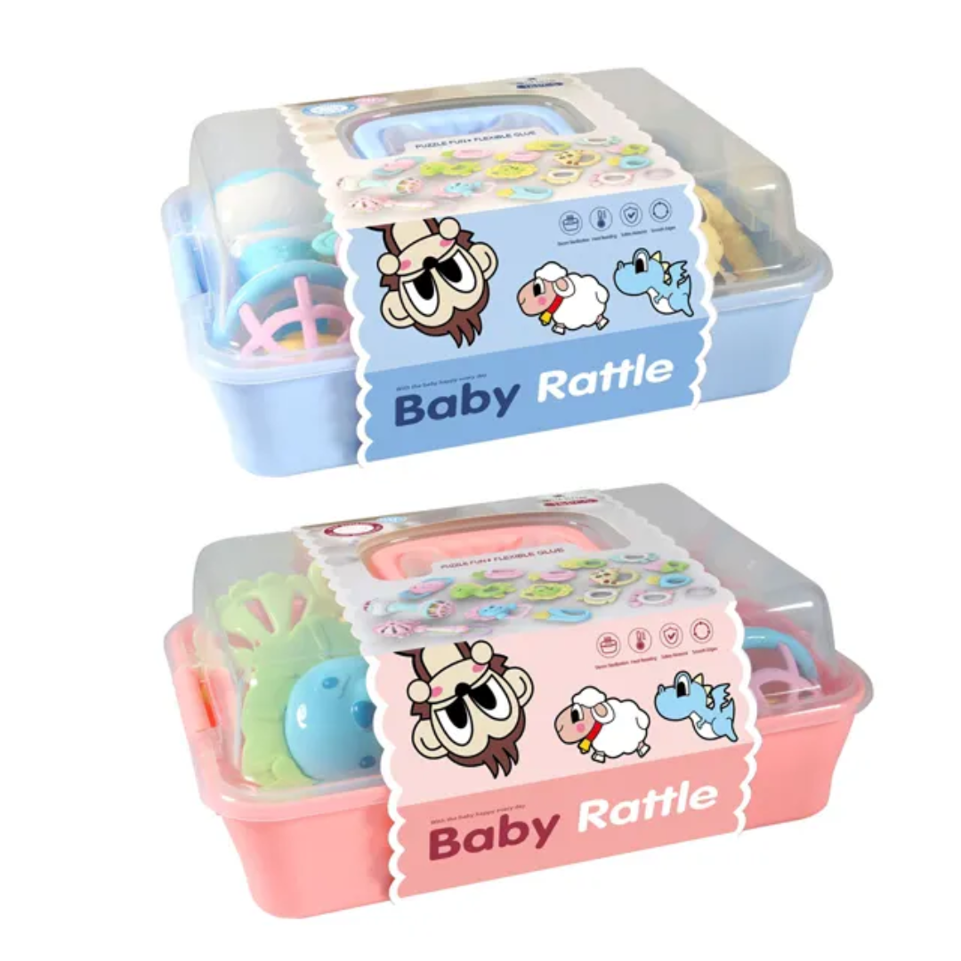 Newborn Baby Rattle & Soft Teether 18 Pcs Box Set