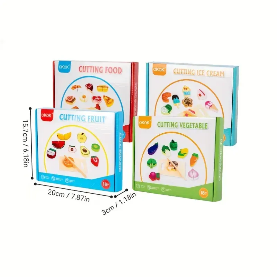 Wooden Magnetic Cutting Food Toy Set for Kids