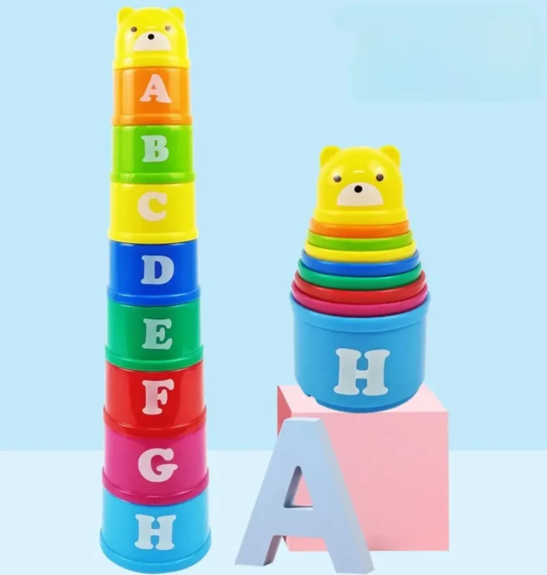 Baby Stacking Cups Toy with Alphabet & Numbers
