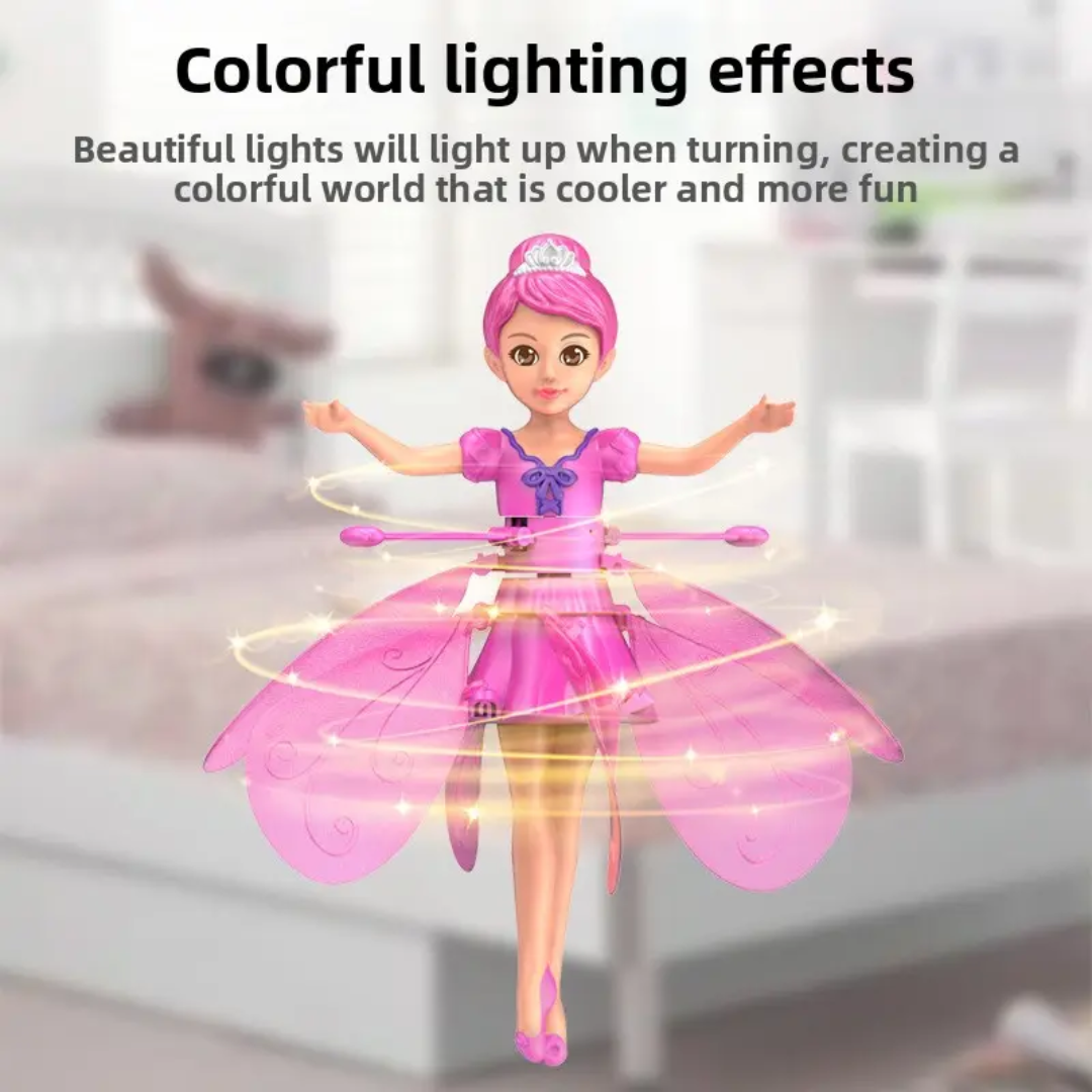 Flying Fairy Princess Doll USB Rechargeable Flying Toy with LED Light 